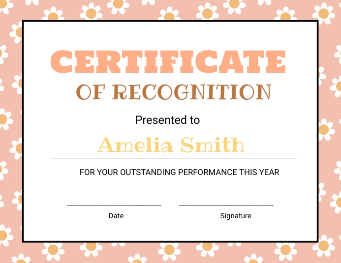 Groovy Certificate of Recognition Volantino (US Letter) template