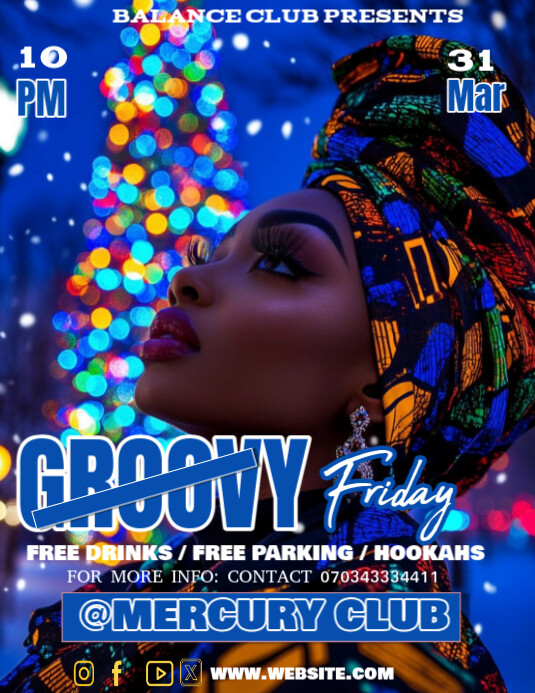 Groovy friday 传单(美国信函) template