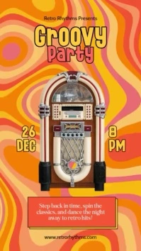 Groovy Party Flyer Instagram Reel template