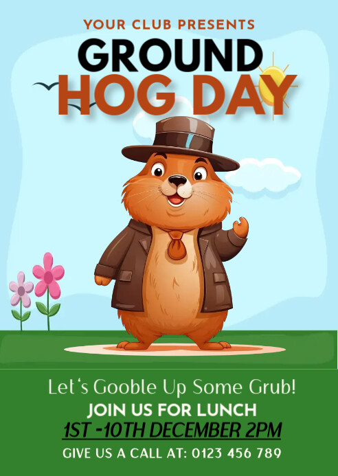 groundhog, event A6 template