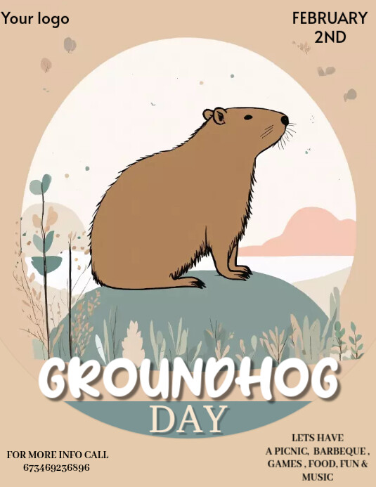 Groundhog day Flyer (US Letter) template