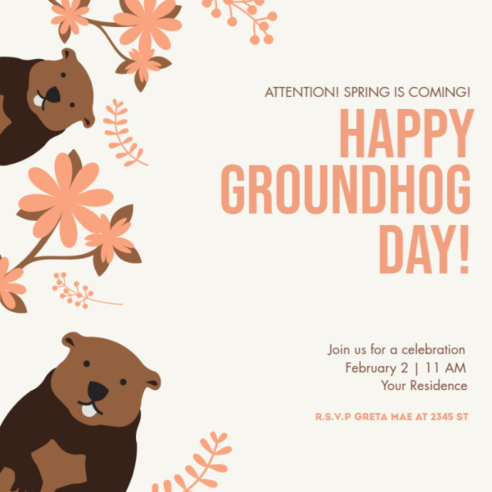 Groundhog day social media post Template | PosterMyWall