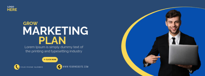 Grow Marketing plan facebook cover template