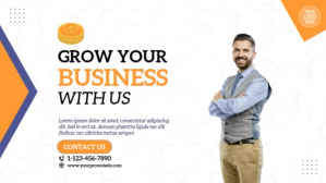 White Business Growth Digital Display Template
