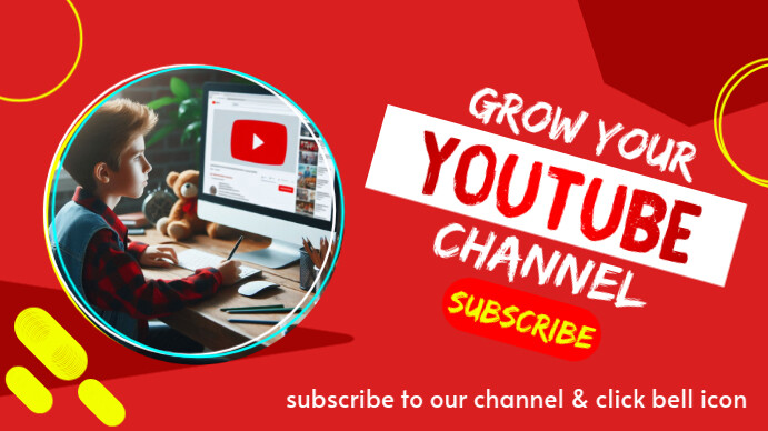 Grow Your Youtube Channel Youtube Thumbnail template