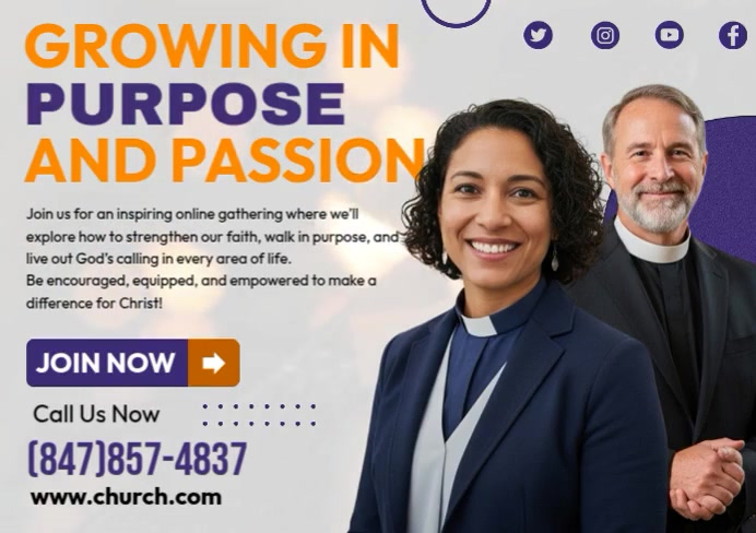 Growing in Purpose and Passion A4 template