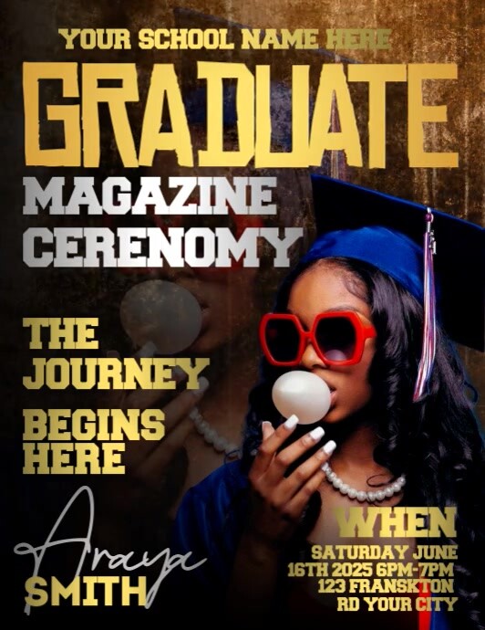 Grundge Graduation Magazine Ceremony Flyer (US Letter) template