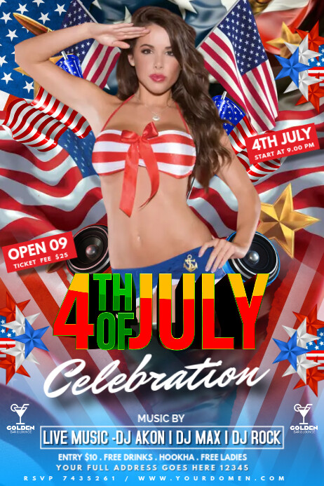 Grunge 4th Of July Celebration  Poster Iphosta template