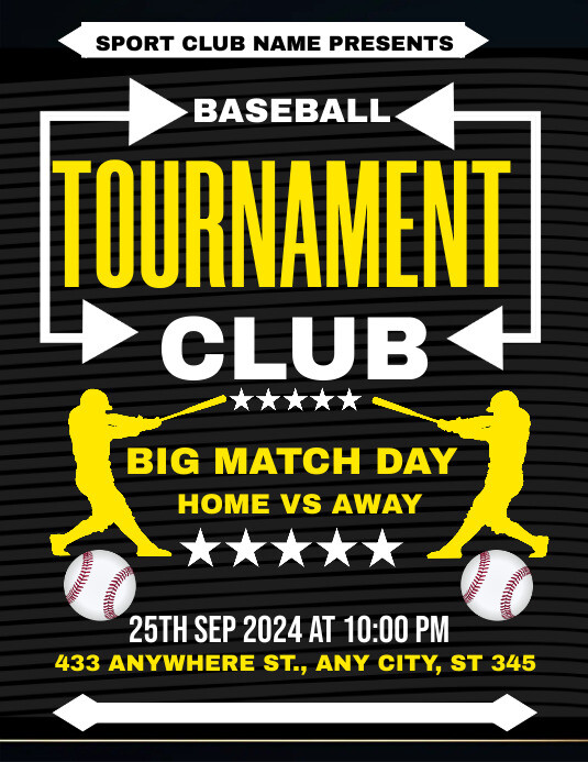 Grunge Baseball Tournament Flyer Template | PosterMyWall