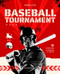 Grunge Baseball Tournament Instagram Portrait template