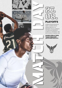Grunge Basketball Playoffs Game A4 template