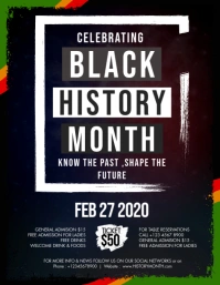 Grunge Black History Month Flyer Template