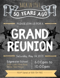 Grunge College Reunion Flyer Volante (Carta US) template