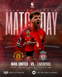 Grunge Football Match Day Instagram Portrait template