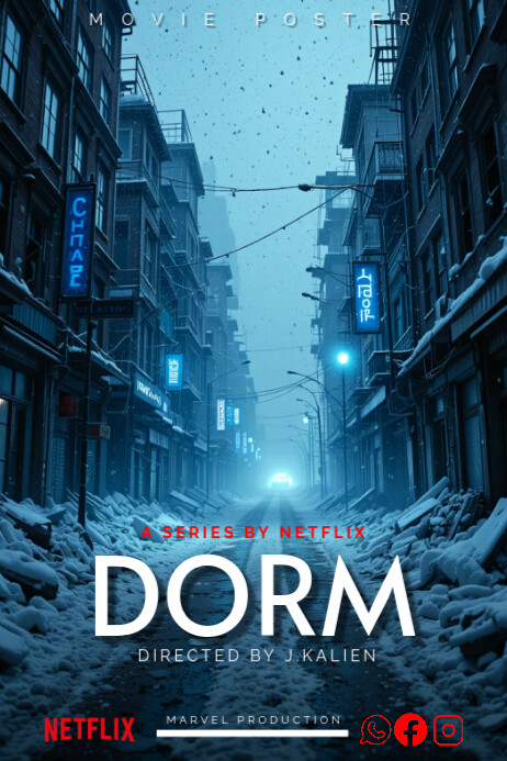 Grunge Frozen Cataclysm Survival Poster | Sci-fi Snowstorm Environment Movie Poster 海报 template