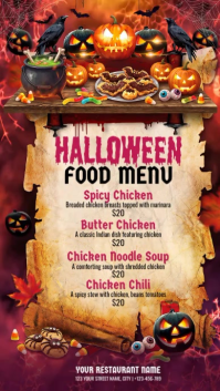Halloween Food Menu Instagram-verhaal Template