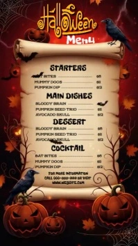 Grunge Halloween Menu Instagram Story template