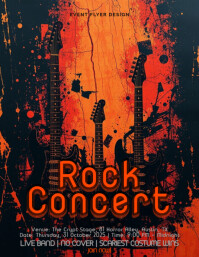Grunge Halloween Rock Concert Party Night Event Flyer Template For Bands And Clubs