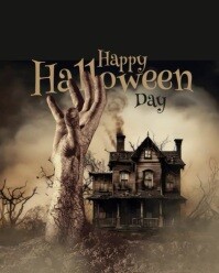 Black Halloween Instagram Portrait Template