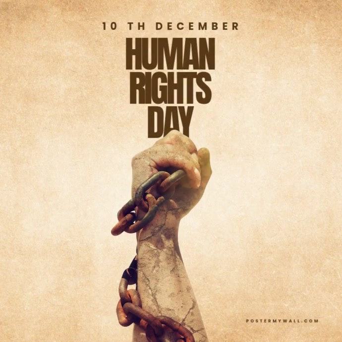 Grunge Human Rights Day Persegi (1:1) template