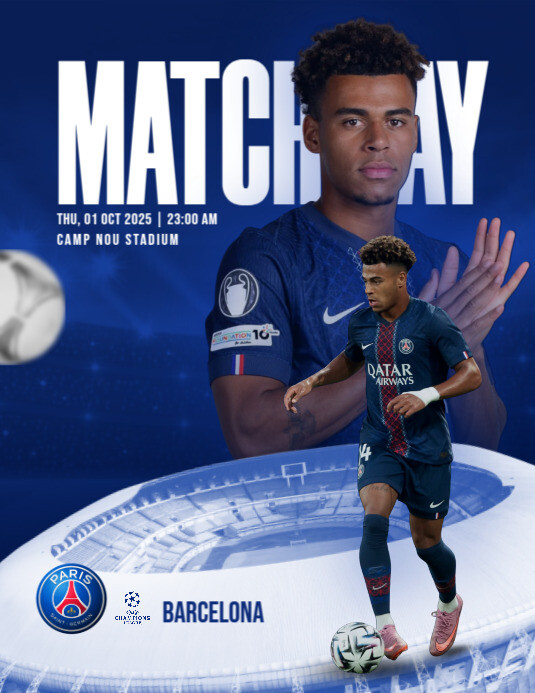 Grunge Match Day Pamflet (letter As) Flyer (US Letter) template