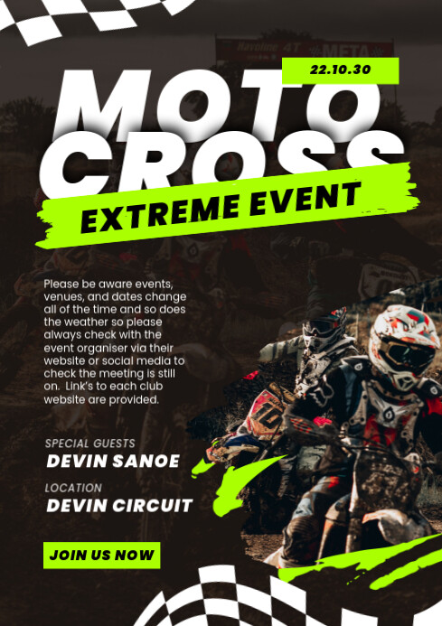 Grunge Motocross Event A4 template