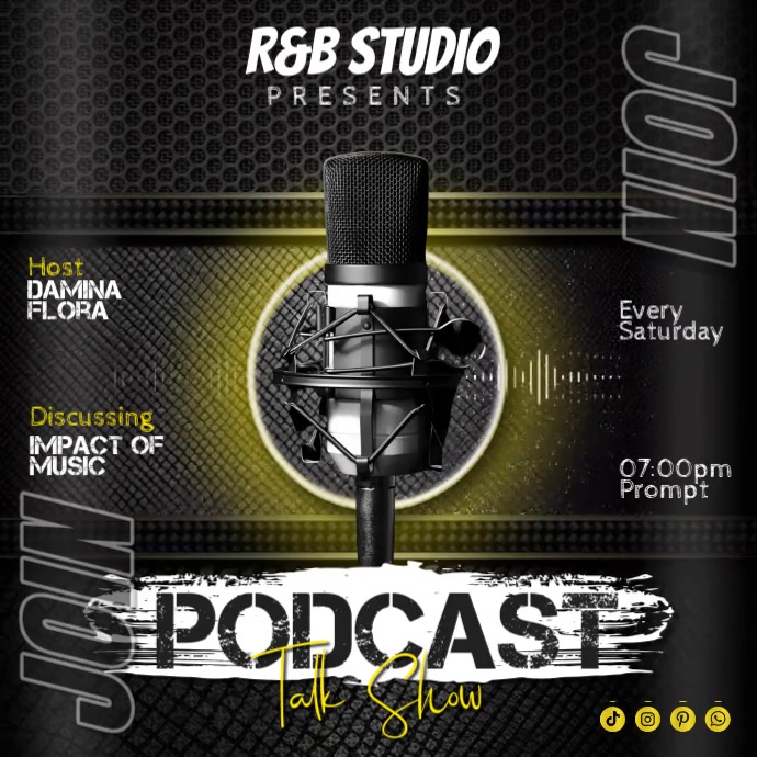 Grunge Podcast Talk Show  Instagram Post template