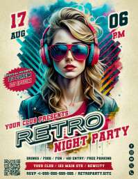 Grunge Retro Party Flyer template