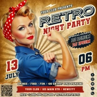 Grunge Retro Party Instagram Banner template