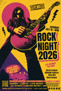 Grunge Rock Concert Poster Plakat template