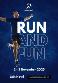 Grunge Run And Fun A4 template