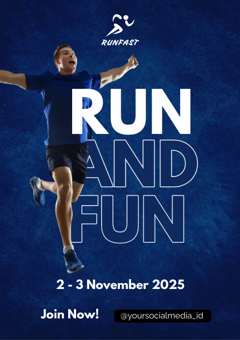 Grunge Run And Fun A4 template