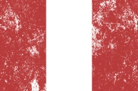 Grunge rustic peruvian flag red and white ธง template