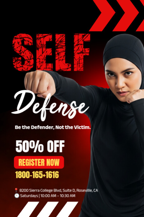 Grunge Self Defense Class Poster Template | PosterMyWall