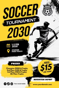 Grunge Soccer Tournament Flyer Poster Template Poster