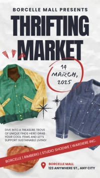 Grunge Thrifting Market Instagram Story template