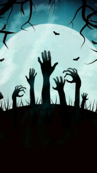 Черный Halloween Digital Display Template