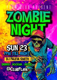 Grunge Zombie Night A5 template