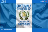 Guatemala Revolution Day Flag template