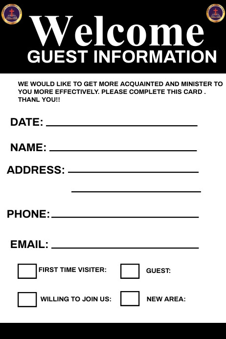 Guest Information Template | PosterMyWall