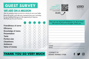 Guest Survey Comment Suggestion Card Label template