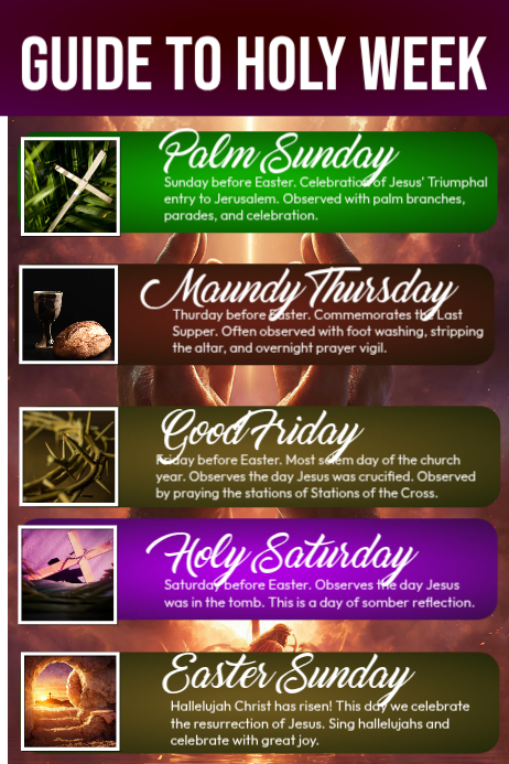 Guide To Holy Week Posters Template | PosterMyWall
