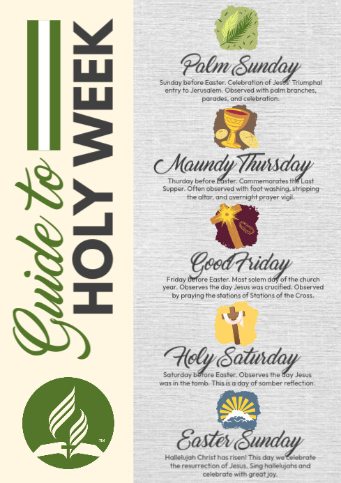 Guide to Holy Week Layout Template | PosterMyWall