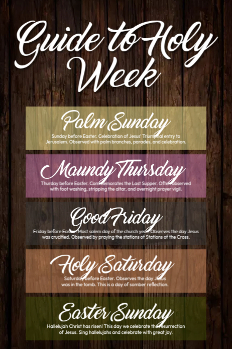 Brown Holy Week Guide Posters Template | PosterMyWall