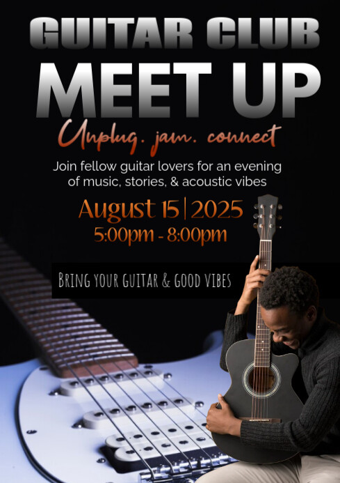 Guitar club meetup A2 template