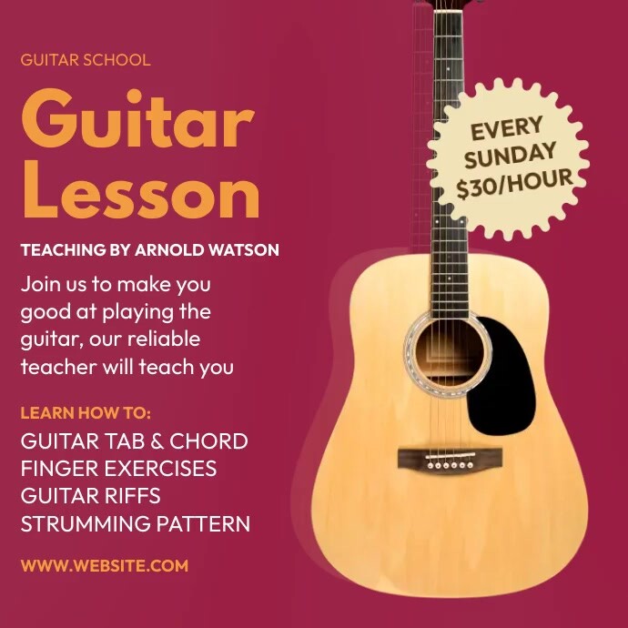 Guitar Lesson Ads Template | PosterMyWall