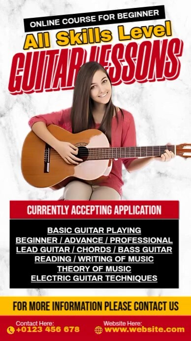 Guitar Lesson Ads Template | PosterMyWall