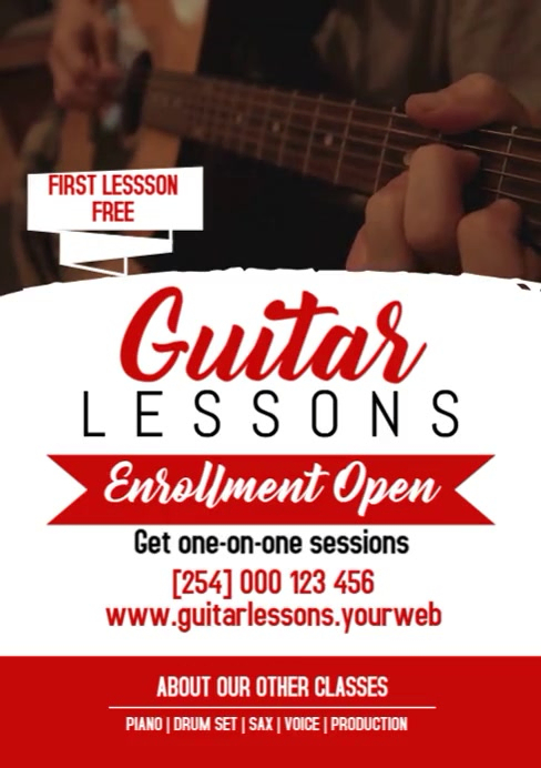 GUITAR LESSON Template PosterMyWall