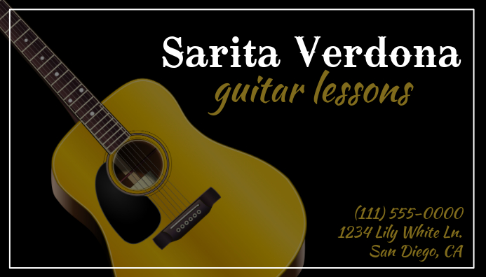 guitar lessons business card template postermywall guitar lessons business card