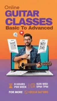 GUITAR LESSONS Instagram-Story template